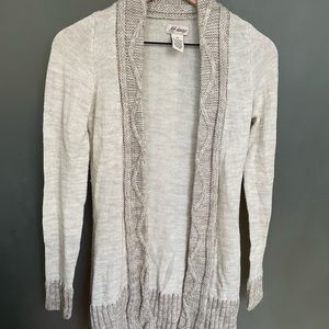 Tan cardigan with woven details